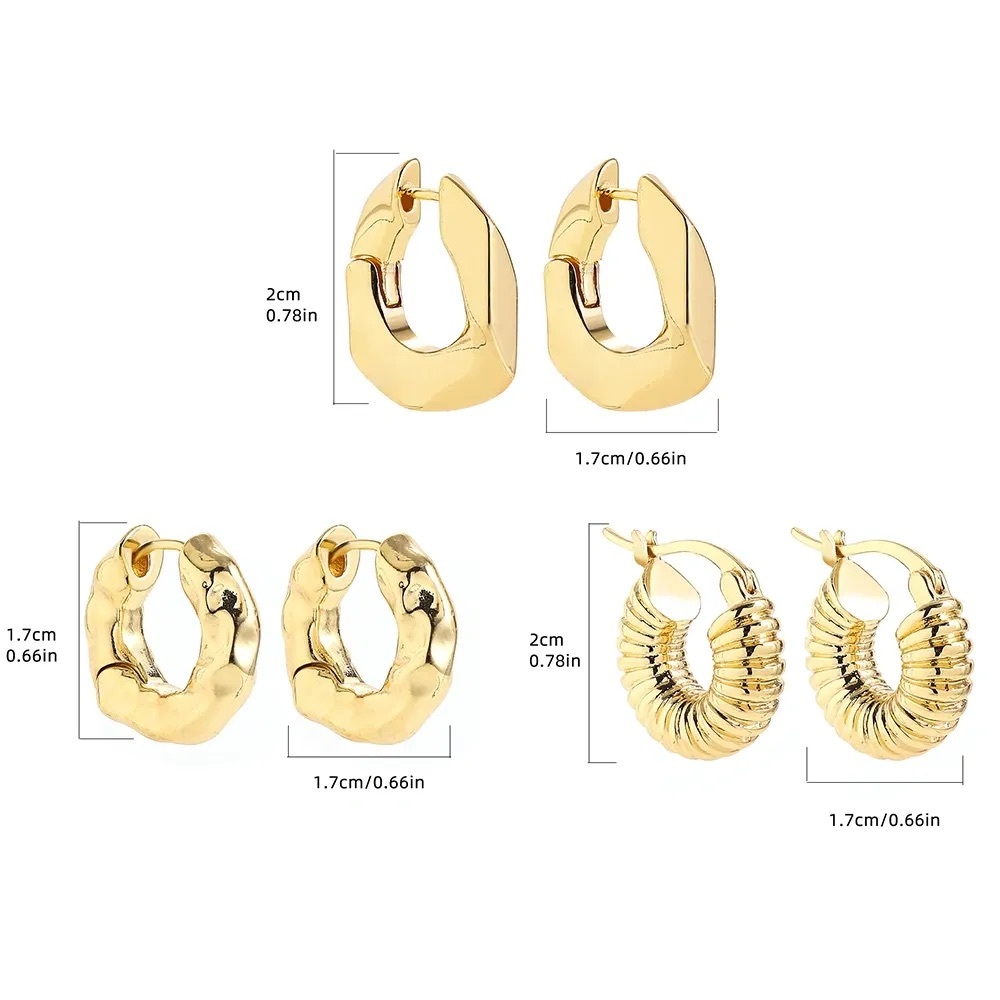 Gold Hoop Earring Set - Picture 2 of 5